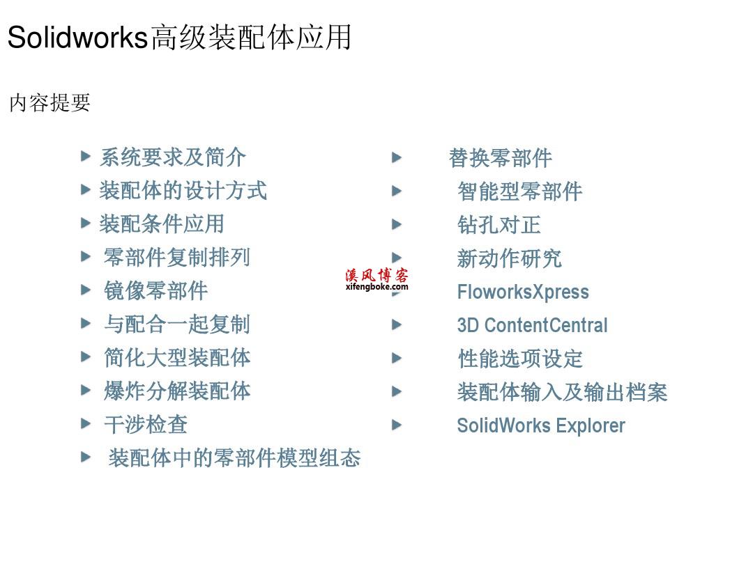SolidWorks装配体教程培训PPT讲义下载