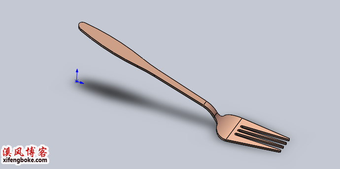 SolidWorks建模练习餐具叉子的建模，组合命令的使用技巧分享