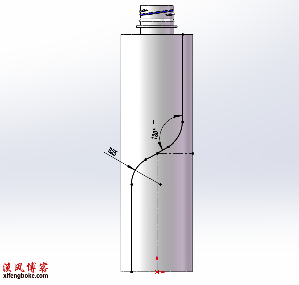 SolidWorks练习题之矿泉水瓶的绘制，难度不大主要是顶部螺纹的处理  SolidWorks练习题 SolidWorks习题 第19张