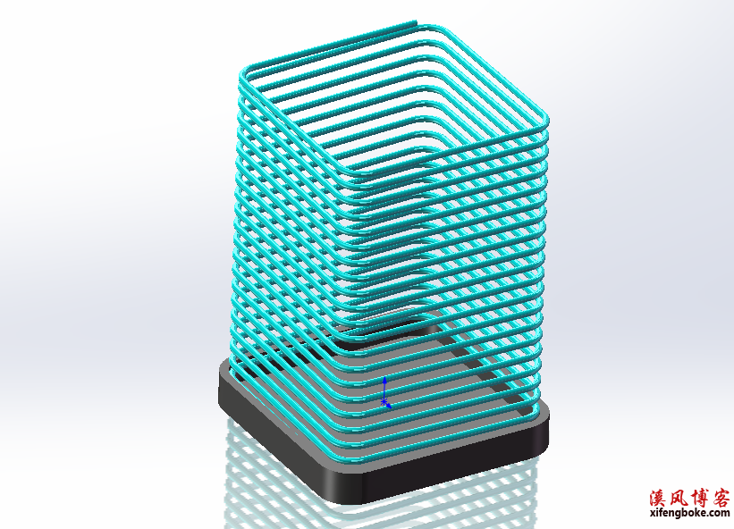 SolidWorks建模练习之方形螺旋笔筒的建模，方形螺旋线的绘制才是重点