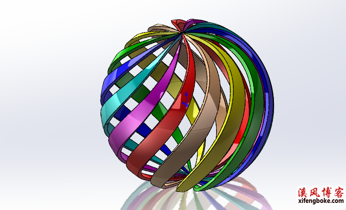 SolidWorks建模练习之镂空球的绘制，弯曲命令完成的佳作