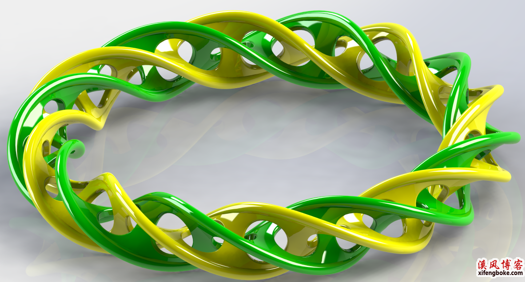 SolidWorks经典建模之环扣手镯的绘制，面部曲线、曲线驱动阵列与移动复制命令的结合  SolidWorks练习题 SolidWorks练习 第1张