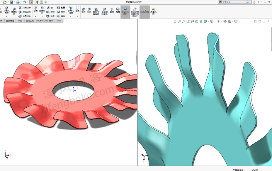 SolidWorks练习题之锯齿形垫片，类似扇叶也可以画  第1张