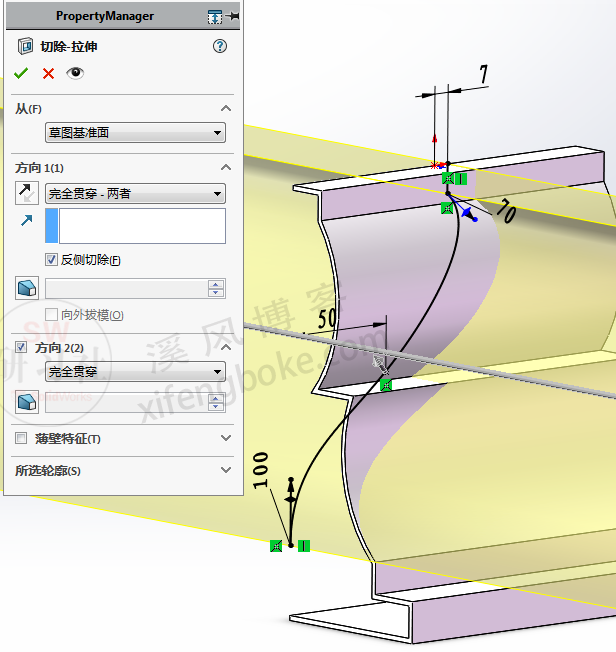 SolidWorks圆弧折弯展开图是直线不是曲线怎么回事？用实例解决问题 第7张