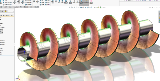 SolidWorks练习题之螺旋绞龙绘制，可展开下料