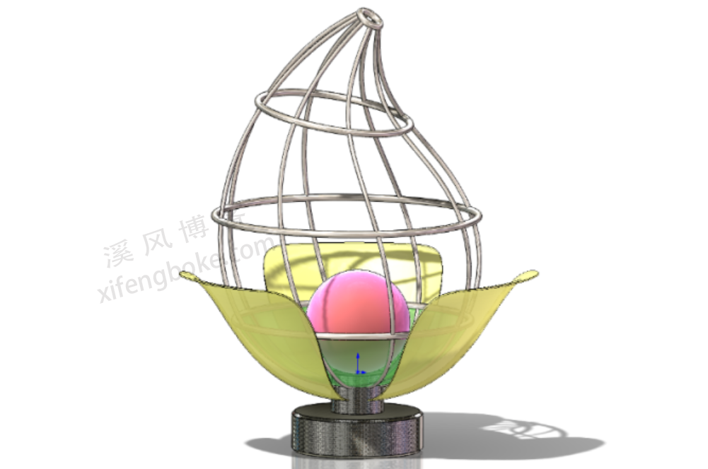 SolidWorks练习题之宝莲灯模型，曲面与3D草图综合练习