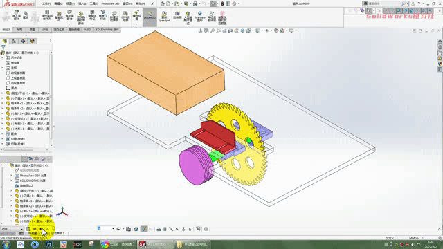 SolidWorks动画教程案例分享之锯床动画的制作，切割原理