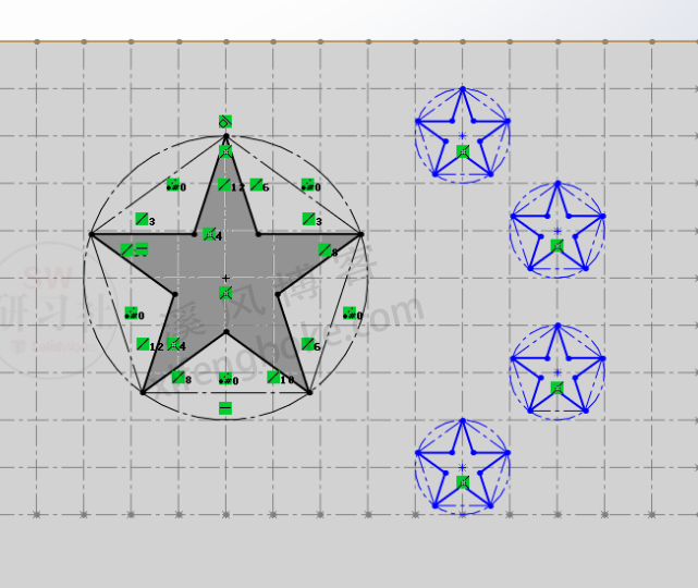 SolidWorks练习题之五星红旗的建模，草图基础巩固训练  第12张