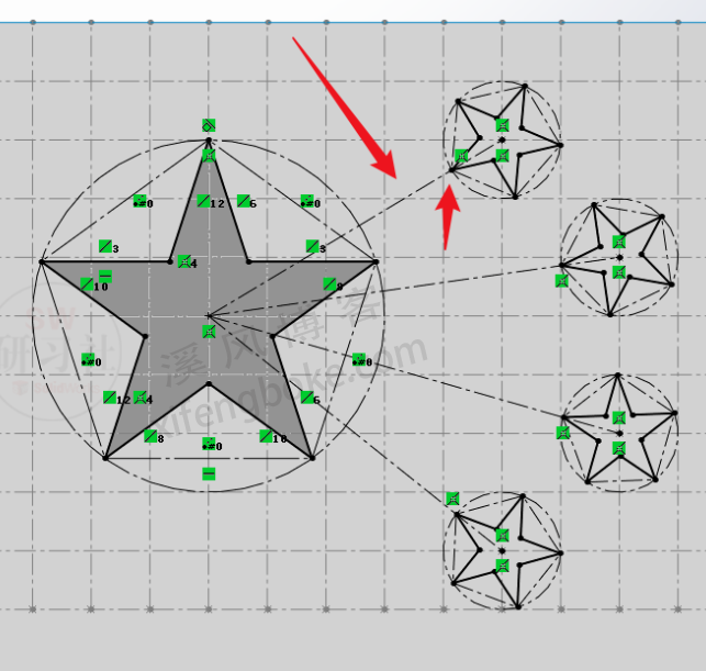 SolidWorks练习题之五星红旗的建模，草图基础巩固训练  第13张