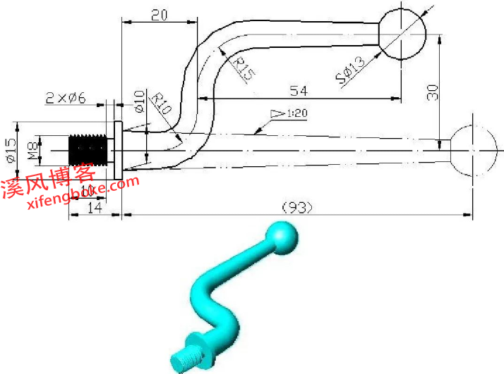 SolidWorks练习题之螺纹管弯曲的两种画法，放样和变形命令  第2张