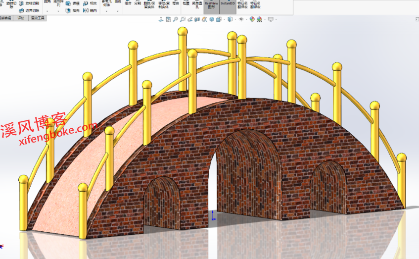 SolidWorks练习题之拱桥模型的绘制，综合命令练习