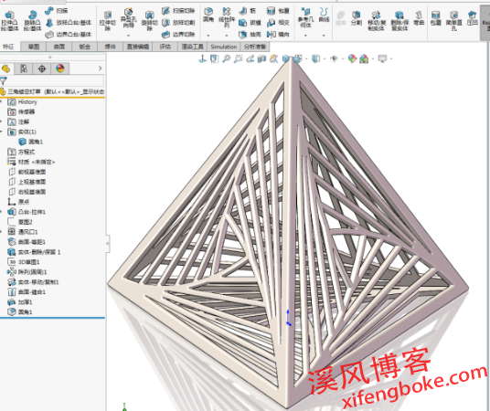 SolidWorks练习题之金字塔造型建模，阵列是关键