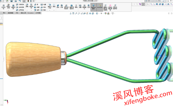 SolidWorks练习题之不锈钢压泥器的建模，扫描路径是重点