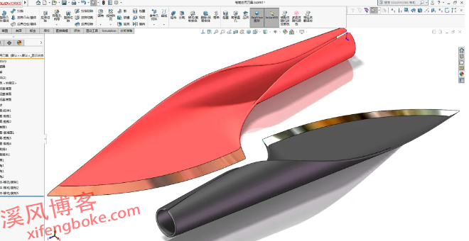 SolidWorks曲面练习题之农用刀具建模，曲面综合训练