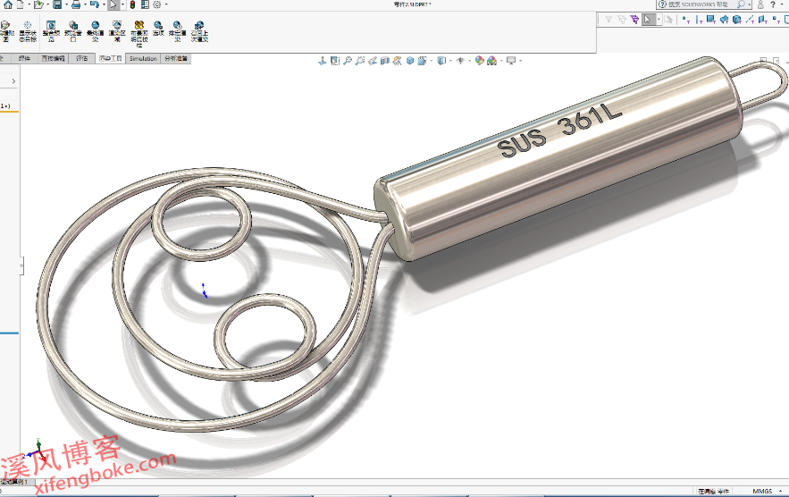 SolidWorks练习题之面粉搅拌器建模，3d草图还能这样画