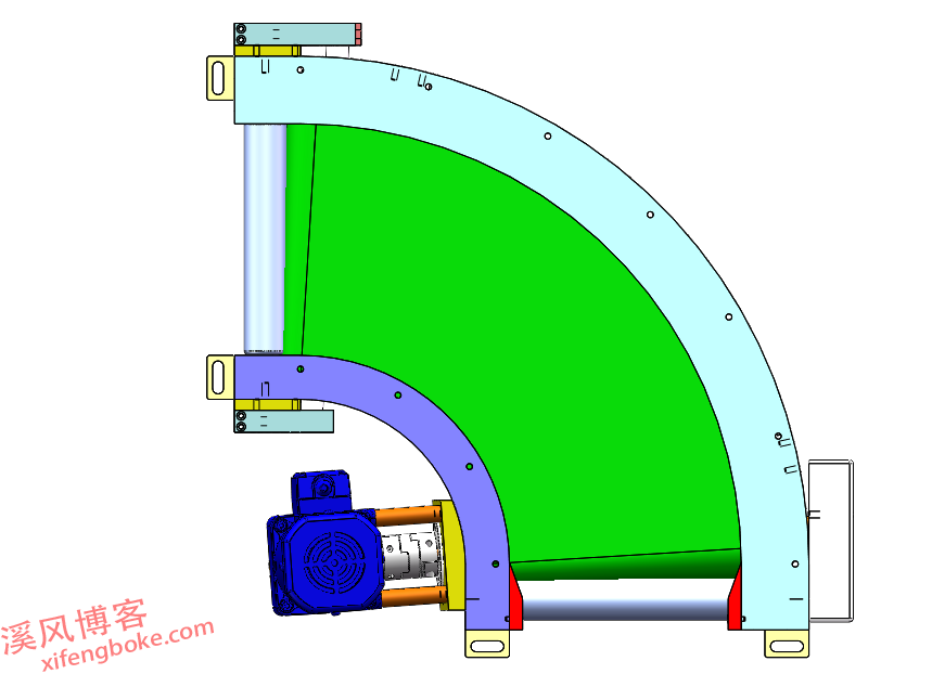 90度皮带转弯机SolidWorks模型下载