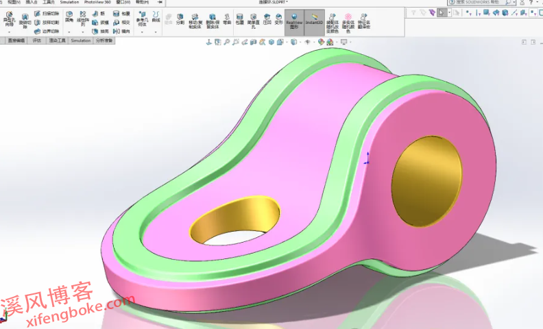 SolidWorks练习题之连环扣建模，思路决定建模的难易